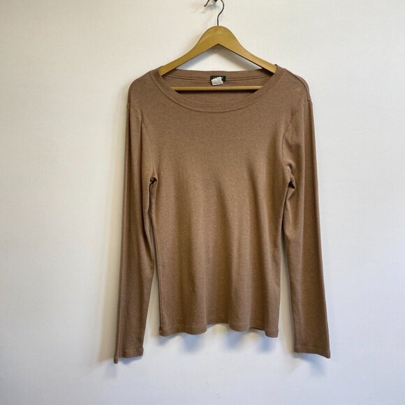 J. Crew 100% Cotton Brown Long Sleeve Top - Picture 2 of 9